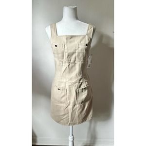 Laurel Jeans Beige Overall Dress Size 6